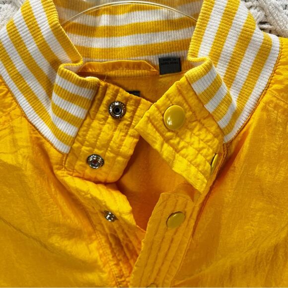 VTG LIZ WEAR (Liz Claiborne) Yellow Varsity 80s Windbreaker Jacket Sz S - Picture 2 of 10